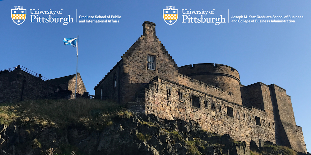 "Scottish flag above Edinburgh Castle"