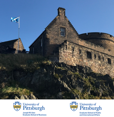 Scottish flag waves above Edinburgh Castle